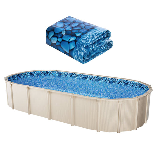 Oval Pool Liner 15x30ft Overlap Style Pool Liner 54in Wall Height