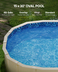 Oval Pool Liner 15x30ft 54in Wall Height Overlap Style