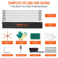 Chimney Sweep Kit 7m 7 Rods Flexible Brush Cleaner Fireplace
