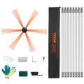 Chimney Sweep Kit 8m 8 Rods Flexible Brush Fireplace Cleaning