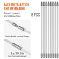 Chimney Sweep Kit 8m 8 Rods Flexible Brush Fireplace Cleaning