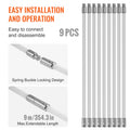 Chimney Sweep Kit 9m with 9 Flexible Rods & Brush Cleaner