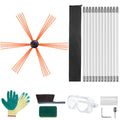 12 m Chimney Sweep Kit, w/ 12 Reinforced Nylon Flexible Rods, Ergonomic Chimney Cleaning Brush, 360-Degree Brush Chimney Cleaner, Rich Accessories for Fireplace Flue Home Use Fits most Pipes