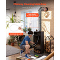 Chimney Sweep Kit, 12m Maximum Extendable Length Chimney Sweep, Chimneys Cleaning Kit with Bristle Replacements & Goggles, 90° Bendable Fireplace Cleaning Tool, for Square, Rectangle Chimneys