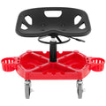 Rolling Garage Stool, 300LBS Capacity, Adjustable Height from 18 in to 23 in, 360-degree Swivel Wheels (4\