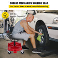Rolling Garage Stool, 300LBS Capacity, Adjustable Height from 18 in to 23 in, 360-degree Swivel Wheels (4\