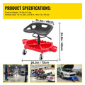 Rolling Garage Stool, 300LBS Capacity, Adjustable Height from 18 in to 23 in, 360-degree Swivel Wheels (4\