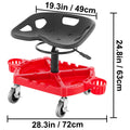 Rolling Garage Stool, 300LBS Capacity, Adjustable Height from 18 in to 23 in, 360-degree Swivel Wheels (4\