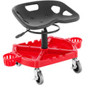 Rolling Garage Stool, 300LBS Capacity, Adjustable Height from 18 in to 23 in, 360-degree Swivel Wheels (4\