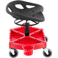Rolling Garage Stool, 300LBS Capacity, Adjustable Height from 18 in to 23 in, 360-degree Swivel Wheels (4\