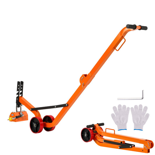 Magnetic Lid Lifter Dolly, 600 kg Pulling Capacity, Steel Dolly with Heavy Duty Magnet Lift and 2 Wheels, Adjustable Handle, N42 Neodymium, Foldable and Portable, for Lifting Manhole Covers