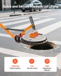 Magnetic Lid Lifter Dolly 600kg Steel Manhole Cover Lifting Tool