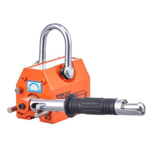 Magnetic Lifter, 100 kg/220 lbs Pulling Capacity, 2.5 Safety Factor, Neodymium & Steel, Lifting Magnet with Release, Permanent Lift Magnets, Heavy Duty Magnet for Hoist, Shop Crane, Block, Board