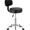 Round Rolling Stool, PU Leather Rolling Stool with Backrest, 360° Swivel Drafting Stool with Thickened Cushion, Height Adjustable Rolling Work SPA Stool, for Office, Home, Salon & Bar, Black