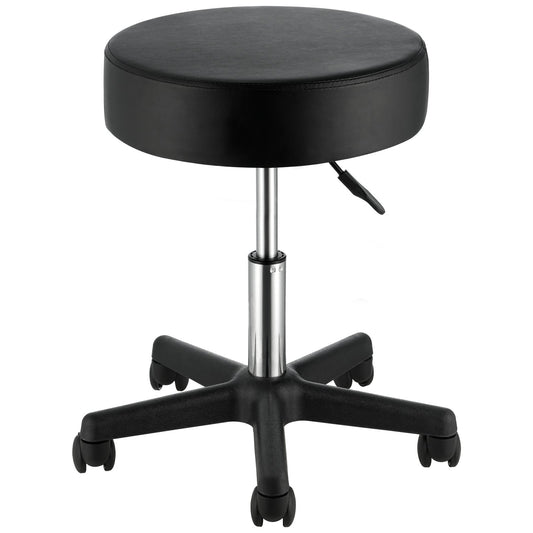 Rolling Stool 400LBS Adjustable Height Swivel Chair Black