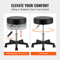 Rolling Stool 400LBS Adjustable Height Swivel Chair Black