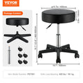 Rolling Stool 400LBS Adjustable Height Swivel Chair Black