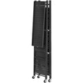 4-Tier Foldable Storage Shelf Wheels 66x33x117cm Black Metal Rack