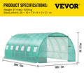 Walk-in Tunnel Greenhouse 20x10x7ft Galvanized Frame Waterproof
