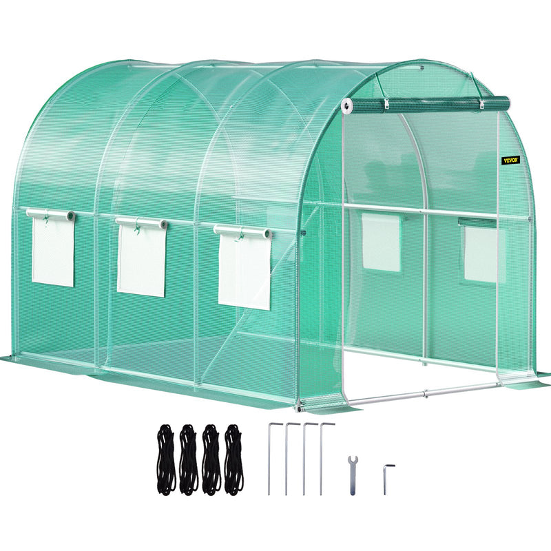 Walk-in Tunnel Greenhouse 3x2x2m Galvanised Steel Frame Zipper Door
