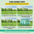 Walk-in Tunnel Greenhouse 3x2x2m Galvanised Steel Frame Zipper Door