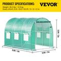 Walk-in Tunnel Greenhouse 3x2x2m Galvanised Steel Frame Zipper Door