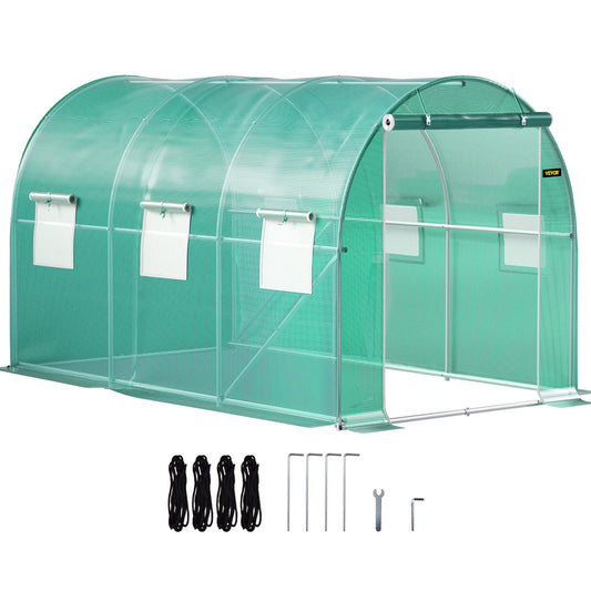 Walk-in Tunnel Greenhouse 12x7x7ft Galvanized Frame Waterproof