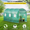 Walk-in Tunnel Greenhouse 12x7x7ft Galvanized Frame Waterproof