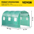 Walk-in Tunnel Greenhouse 12x7x7ft Galvanized Frame Waterproof