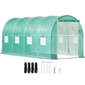 Walk-in Tunnel Greenhouse 15x7x7ft Galvanized Frame Waterproof