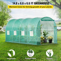 Walk-in Tunnel Greenhouse 15x7x7ft Galvanized Frame Waterproof
