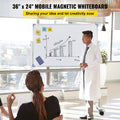 Mobile Double Sided Magnetic Whiteboard 60x90cm w/ Stand