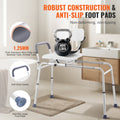 Sliding Transfer Bench Shower Chair Cut-Out Seat Reversible Backrest