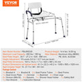 Sliding Transfer Bench Shower Chair Cut-Out Seat Reversible Backrest