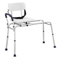 Sliding Transfer Bench Shower Chair Cut-Out Seat Reversible Backrest