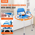 Sliding Tub Transfer Bench 360 Swivel Seat Height Adjustable 330LBS