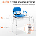 Sliding Tub Transfer Bench 360 Swivel Seat Height Adjustable 330LBS