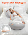 VEVOR C-Shaped Pregnancy Pillow Full Body Maternity Support Washable