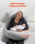 Pregnancy Pillow, G-Shaped Maternity Pillow, Full-Body Support Pillow with Removable & Washable Cover, Soft and Breathable Pregnancy Body Pillows for Back, Belly, Hips, Legs Relief