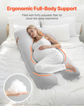 Pregnancy Pillow U-Shaped Full Body Maternity Support Back Belly Hips