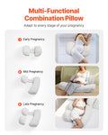VEVOR Pregnancy Body Pillow Maternity Pillow Back Belly Hip Support Washable