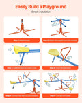 Kids Seesaw 4 Seat 360 Spin Teeter Totter 49.9kg Load Capacity