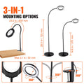 5X Floor Magnifying Glass with Light Stand Gooseneck LED