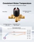 Cefito 127mm Rainfall Shower Faucet Set Matte Black Brass Valve