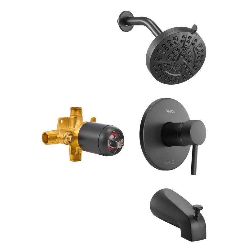 Cefito Tub Shower Faucet Set 127mm Rainfall Head Matte Black