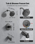 Cefito Tub Shower Faucet Set 127mm Rainfall Head Matte Black