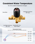 Cefito Tub Shower Faucet Set 127mm Rainfall Head Matte Black