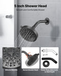 Cefito Tub Shower Faucet Set 127mm Rainfall Head Matte Black