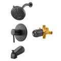 Cefito Tub Shower Faucet Set 127mm Rainfall Head Matte Black