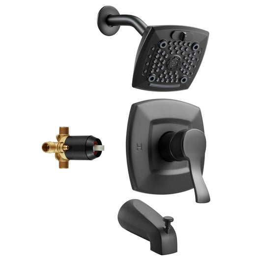 Cefito Tub Shower Faucet Set 130mm Rainfall Head Matte Black
